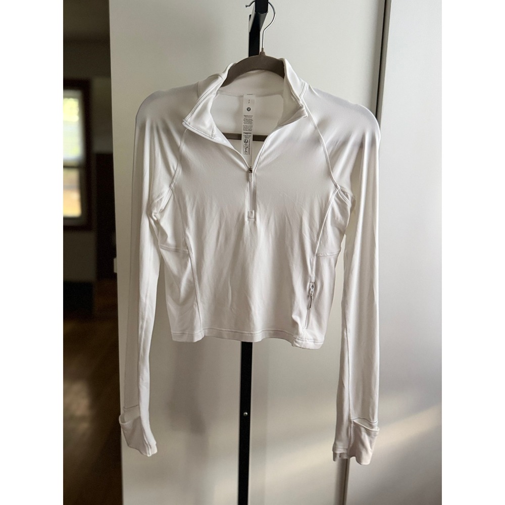 Lululemon It's Rulu Cropped Half Zip - Size Small - White - Picture 4 of 8